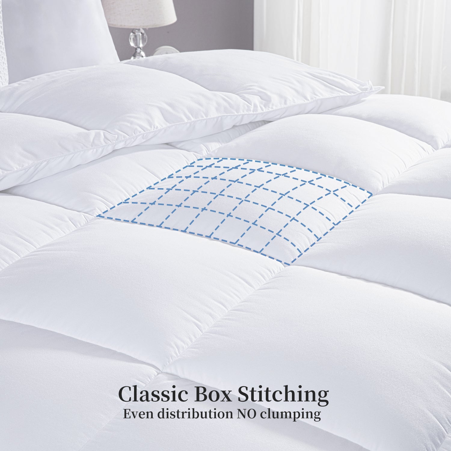 Kingsley Trend Comforter Duvet Insert - All-Season Quilted Ultra Soft, Breathable Down Alternative Comforter, Box Stitch Design with Corner Tabs, Easy to Care Machine Washable, kingsleytrend, , 32916_b08tb2t5x6_35251_1ced1, comforter, MCF, kingsleytrend