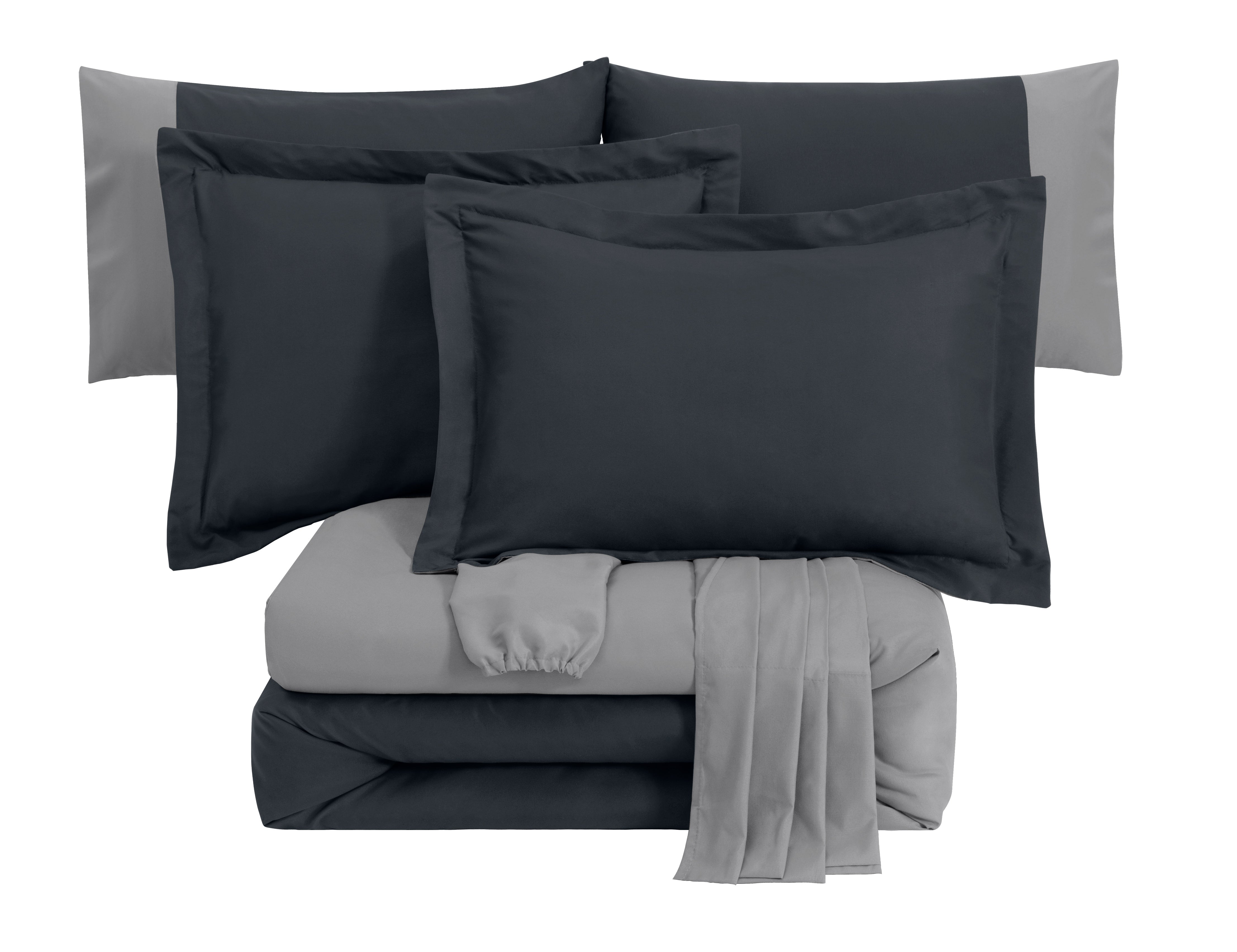 7-Piece Comforter Set - Bed-in-a-Bag, Reversible Bedding Sets with Comforter, Flat & Fitted Sheets, Pillow Shams & Cases, All Season & Machine Washable