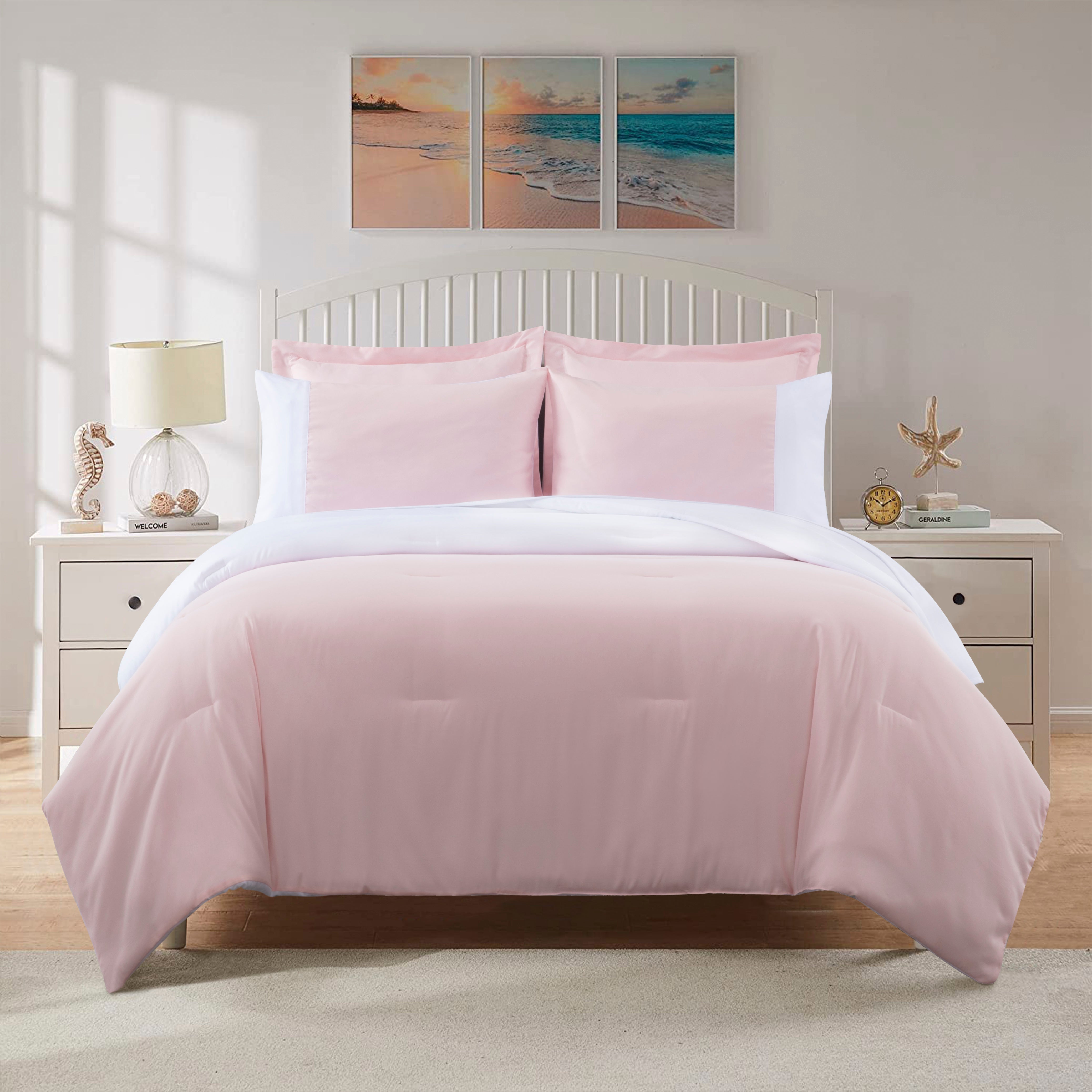 7-Piece Comforter Set - Bed-in-a-Bag, Reversible Bedding Sets with Comforter, Flat & Fitted Sheets, Pillow Shams & Cases, All Season & Machine Washable