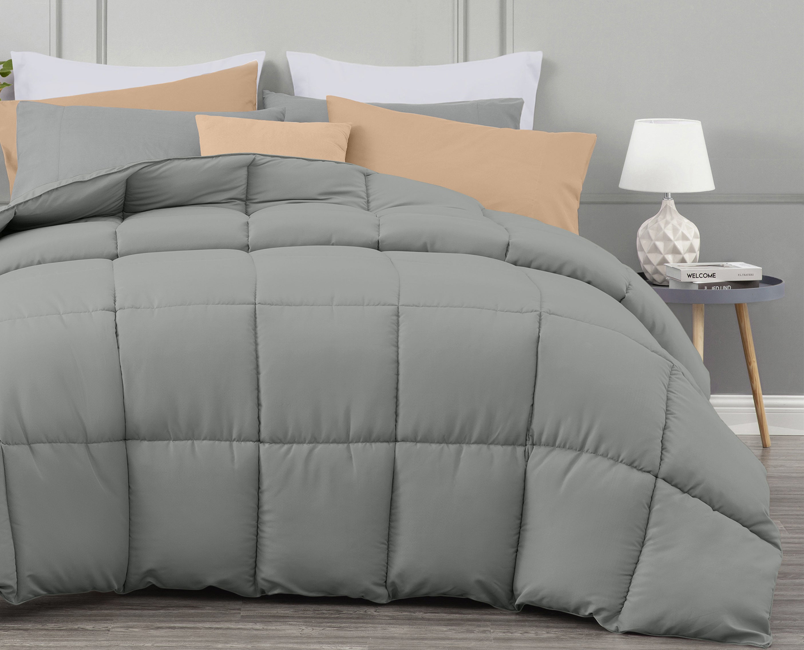 Kingsley Trend Comforter Duvet Insert - All-Season Quilted Ultra Soft, Breathable Down Alternative Comforter, Box Stitch Design with Corner Tabs, Easy to Care Machine Washable, kingsleytrend, , 32916_b08tb2t5x6_35251_1ced1, comforter, MCF, kingsleytrend