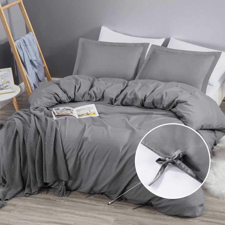 Kingsley Trend Duvet Cover Set - Pre-Washed Ultra Soft & Breathable 3-Piece Microfiber Set with Bowtie Knot Closure, Machine Washable for Easy Care, kingsleytrend, , kingsley-trend-duvet-cover-set-pre-washed-ultra-soft-breathable-3-piece-microfiber-set-with-bowtie-knot-closure-machine-washable-for-easy-care, Duvet Cover, MCF, kingsleytrend