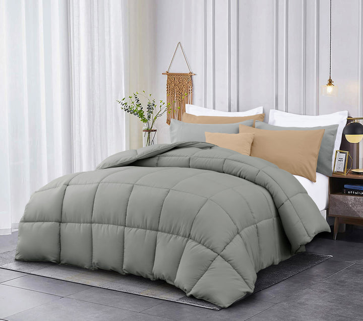 Kingsley Trend Comforter Duvet Insert - All-Season Quilted Ultra Soft, Breathable Down Alternative Comforter, Box Stitch Design with Corner Tabs, Easy to Care Machine Washable, kingsleytrend, , 32916_b08tb2t5x6_35251_1ced1, comforter, MCF, kingsleytrend